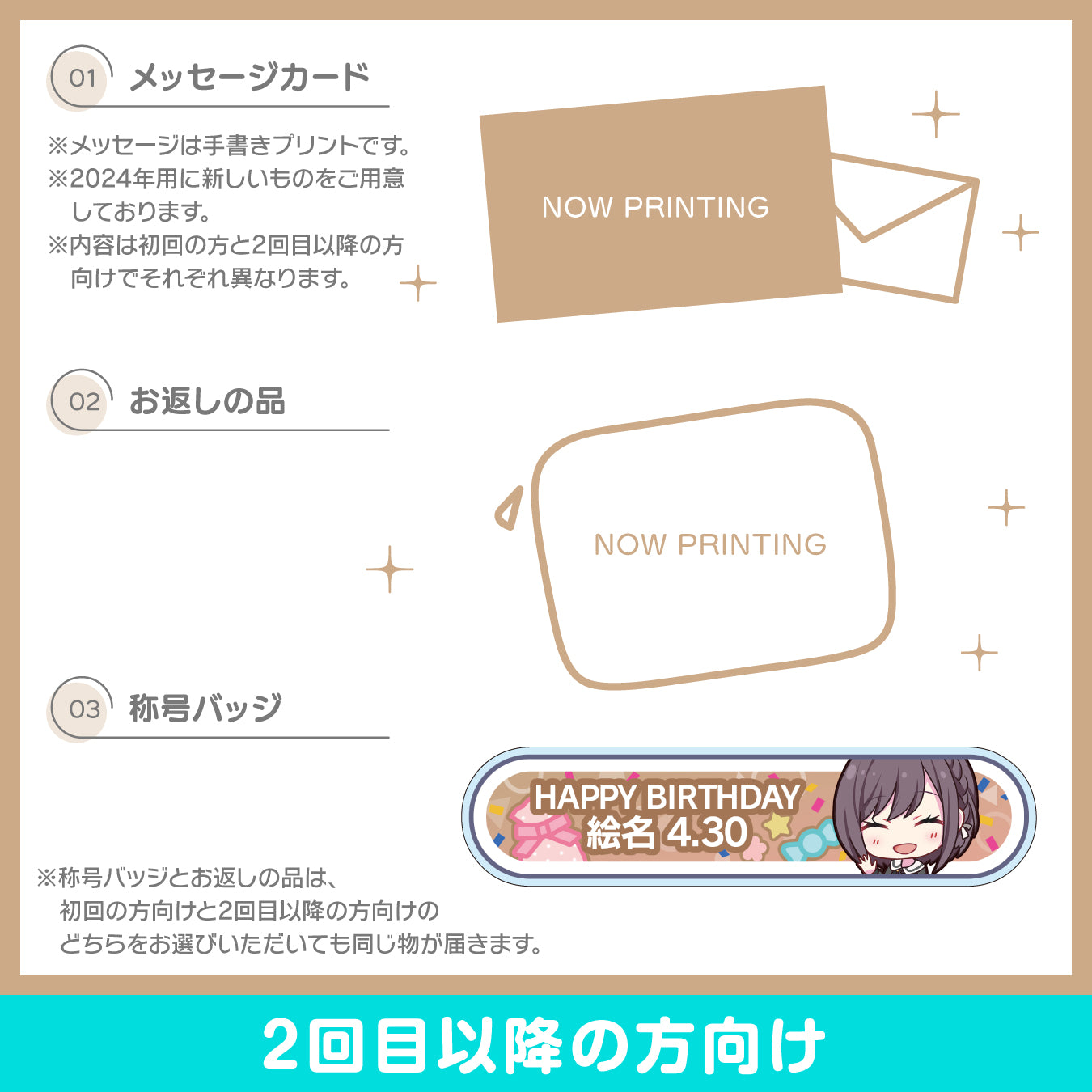 【予約商品】プロセカ バースデーギフトシリーズ2024 「東雲 絵名」お返しセット 2回目以降の方向け