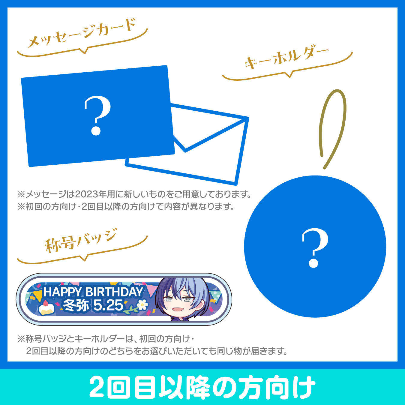 プロセカ バースデーギフトシリーズ2023 「青柳 冬弥」お返しセット 2回目以降の方向け